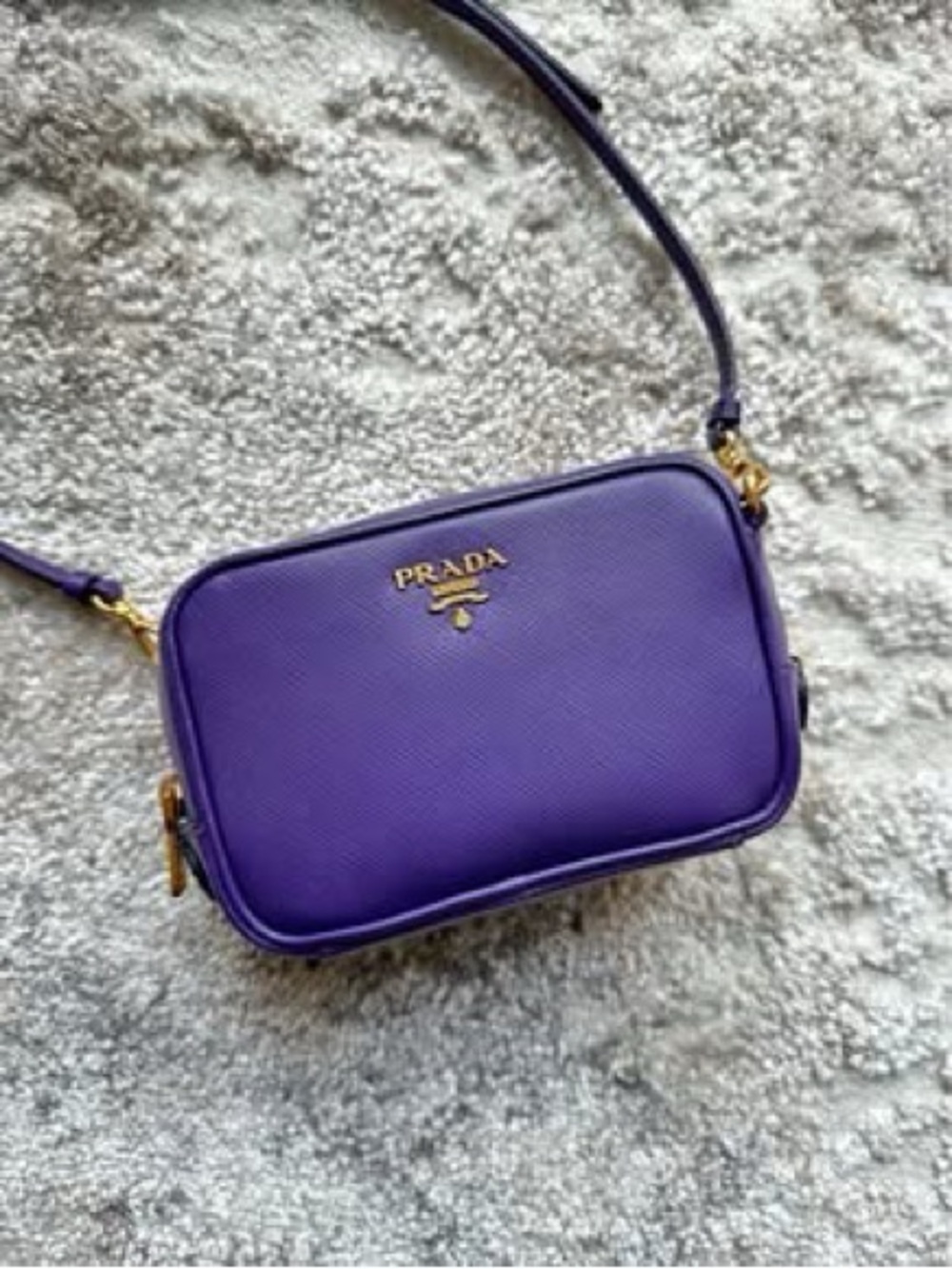 Prada Purple Saffiano Leather Crossbody Bag